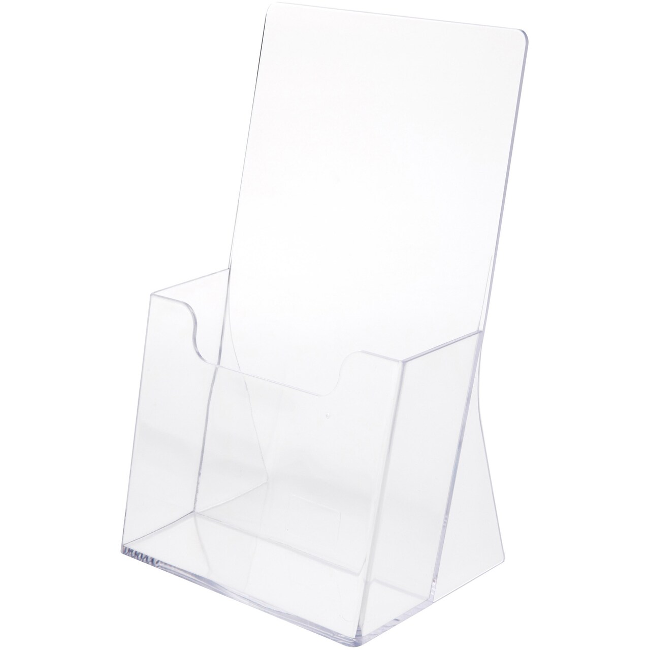 Plymor Clear Acrylic Tri-Fold Brochure Literature Holder (Countertop), Fits Documents Up to 4" Wide